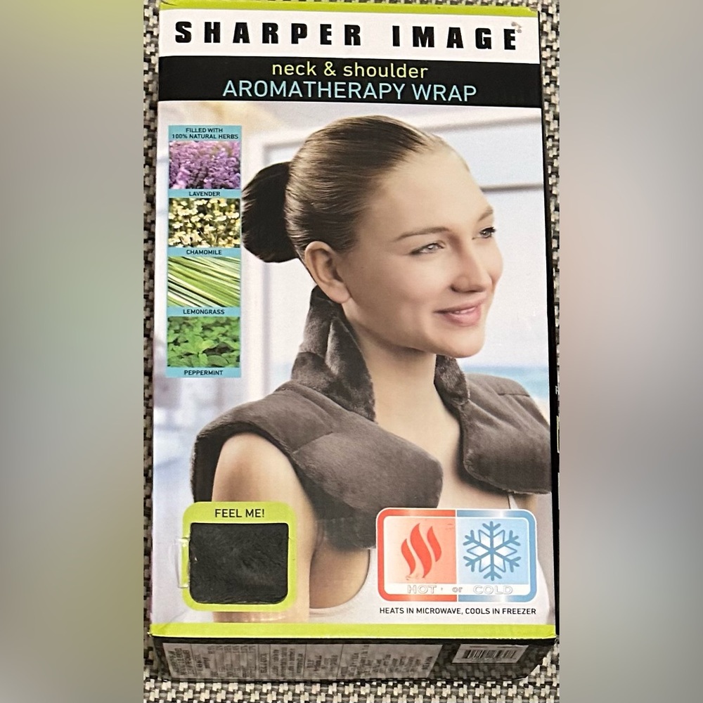 Sharper Image Brown Aromatherapy Neck & Shoulder Wrap New